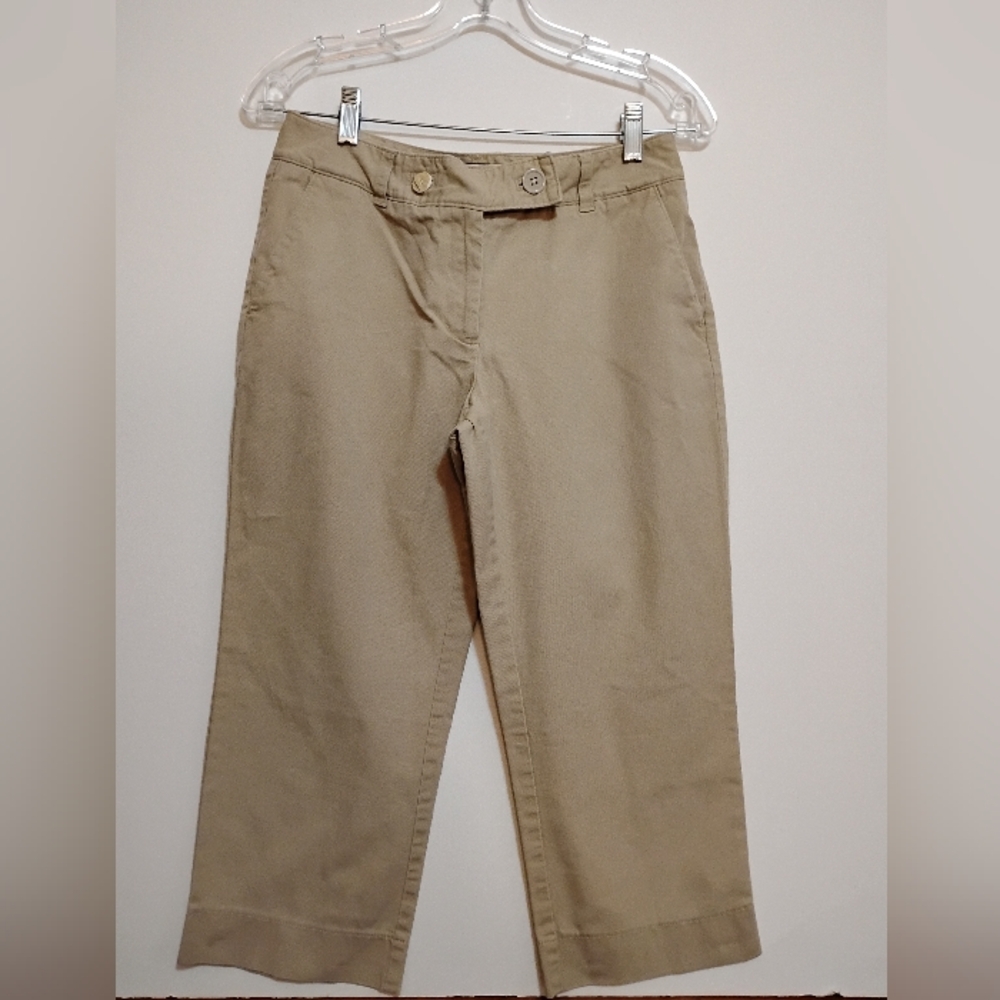 TALBOTS Petites Ista Established 1947 Tan Stretch Capris Pants Women's 6P